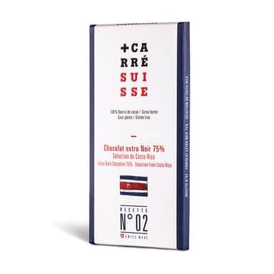 Carré Suisse Chocolat extra Noir 75% - Sélection du Costa Rica - N°02, 100g