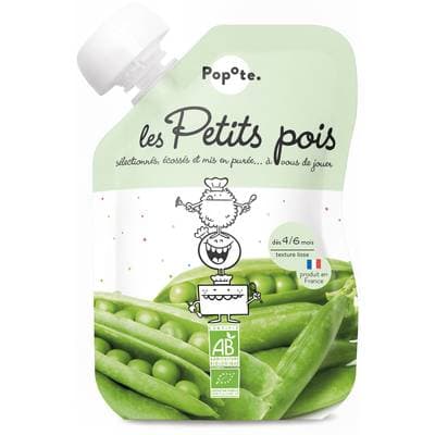 Popote Petit Pois Bio Gourde Bébé Dès 4/6 mois, 120g