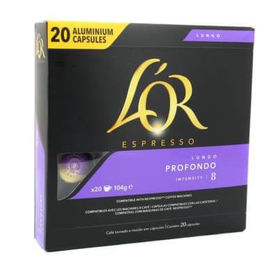 L'or Espresso Café Lungo Profondo Intensité 8, 20 capsules