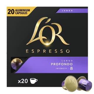 L'or Espresso Café Lungo Profondo Intensité 8, 20 capsules