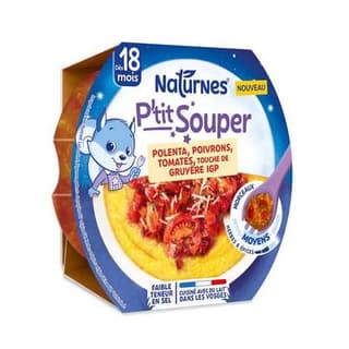 Naturnes® - P'tit Souper Polenta Poivrons Tomates Assiette Bébé dès 18 mois, 250g