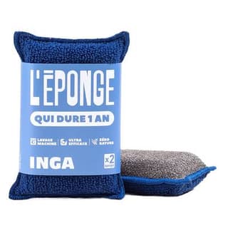 Inga Eponge lavable ne raye pas salle de bain bleue, 1 éponge