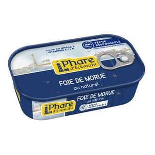 Phare d'Eckmuhl Foie de Morue au Naturel, Pêche Responsable, 121g