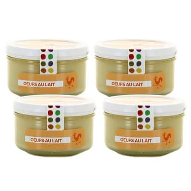 Les Petites Laiteries Petit Pot d'Oeufs au Lait - Lait de vache pasteurisé, Lot de 4x125g
