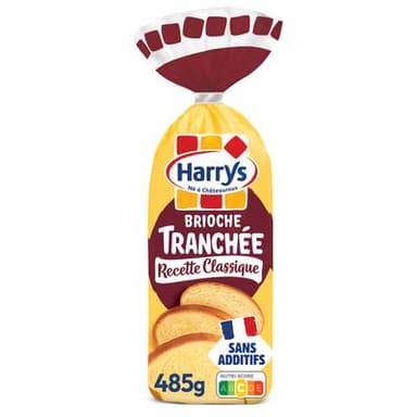 Harrys Brioche Tranchée Classique Nature Sans Additifs, 485g