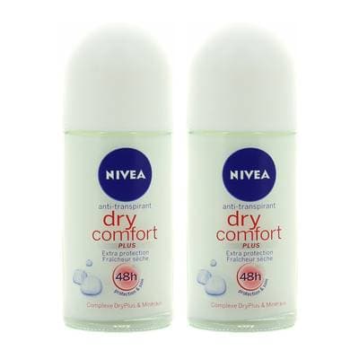 Nivea Déodorant bille 48h Dry Comfort, Lot de 2x50ml