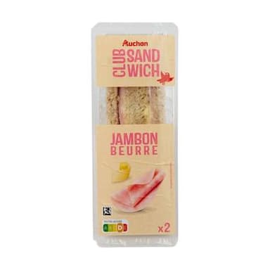 Auchan Sandwich Jambon Beurre, 125g