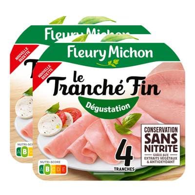 Fleury Michon Jambon Le Tranché Fin Dégustation, Lot de 2x120g