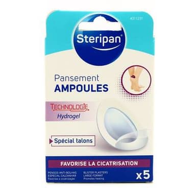 Steripan Pansement hydrocolloïde soin ampoules et talon, 5 pièces
