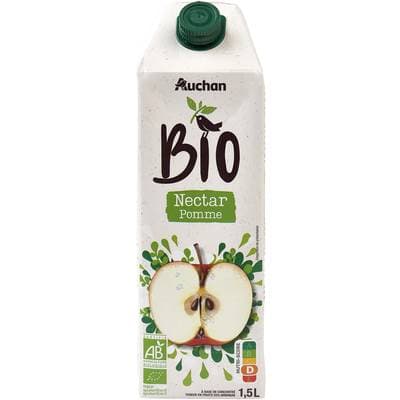 Auchan BIO Nectar de pomme bio, 1,5L