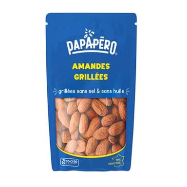 Papapéro Amandes grillées sans sel & sans huile, 100g
