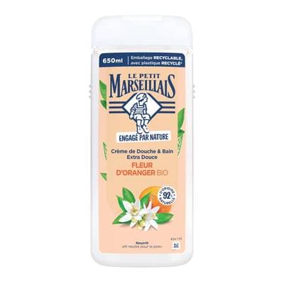 Le Petit Marseillais Crème de douche et bain extra douce fleur d'oranger bio, 650ml