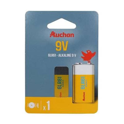 Auchan Pile 6LR61 9V alcaline, 1  pile
