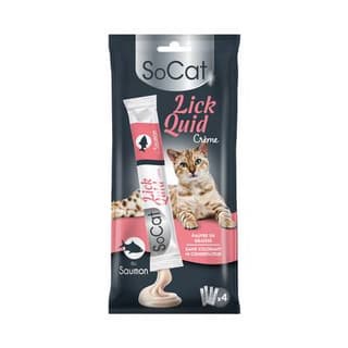 Riga Socat Snack Liquid Saumon - Friandise pour chat, 4x14g