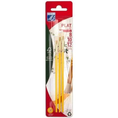 Lefranc & Bourgeois Brosses soie de porc n° 8 / 10 / 12, 3  brosses