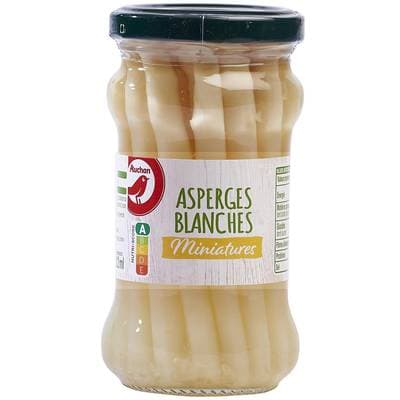 Auchan Asperges blanches miniatures en bocal, 100g
