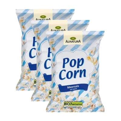 Alnatura Pop-corn bio au sel marin, Lot de 3x60g