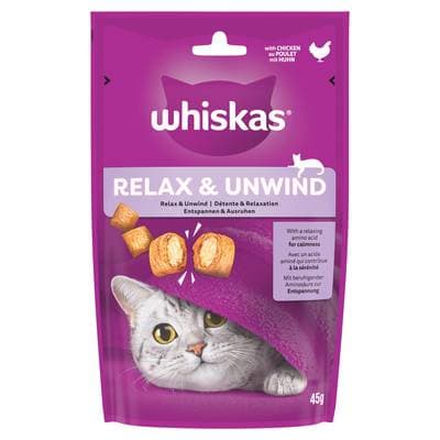 Whiskas Friandise Poulet Détente et Relaxation pour Chat Adulte, 45g