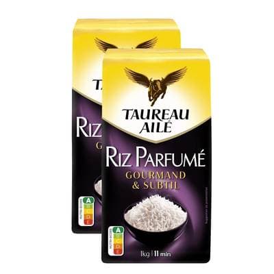 Taureau Ailé Riz parfumé sélection exclusive Basmati et Indica en vrac, Lot de 2x1 kg