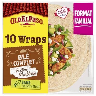 Old el Paso 10 Tortillas de Blé complet Extra Moelleux, 580g