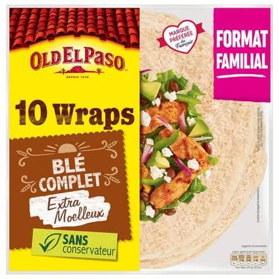 Old el Paso 10 Tortillas de Blé complet Extra Moelleux Format Familial, 580g
