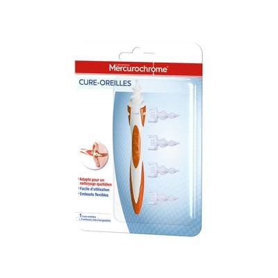Mercurochrome Cure oreilles avec Embouts Interchangeables Flexibles, 6 pièces