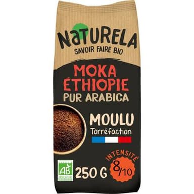 Naturela Café Moulu Pur Arabica Moka Ethiopie Bio, 250g