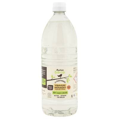 Auchan Better Life Vinaigre ménager Ecocert parfum citron, 1L