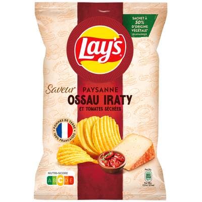 Lay's Chips Paysanne Saveur Ossau Iraty et Tomates Séchées, 120g