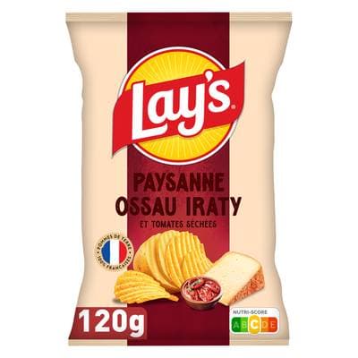 Lay's Chips Paysanne Saveur Ossau Iraty et Tomates Séchées, 120g