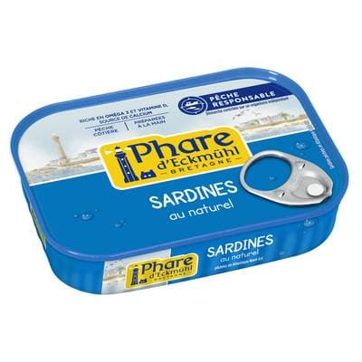 Phare d'Eckmuhl Sardines de Bretagne au Naturel en conserve, 95g