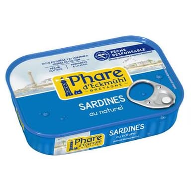 Phare d'Eckmuhl Sardines de Bretagne au Naturel, 95g