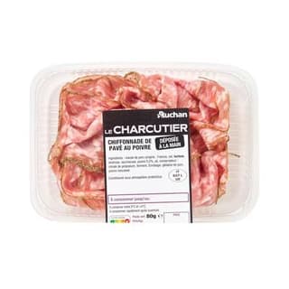 Auchan Le Charcutier Chiffonnade de pavé au poivre, 80g