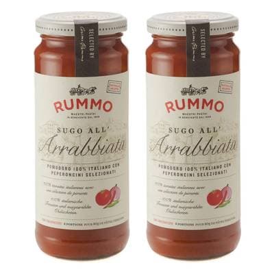 Rummo Sauce Tomate All Arrabbiata - Tomate, Poivrons, Oignons, Piment, Lot de 2x340g