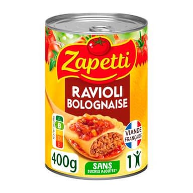 Zapetti Ravioli Sauce Bolognaise au Blé Complet, 400g
