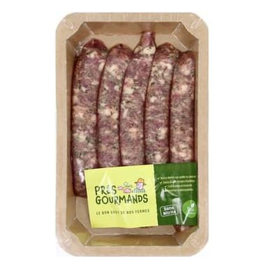 Prés Gourmands Chipolata, Bio, aux Herbes, 5x50g