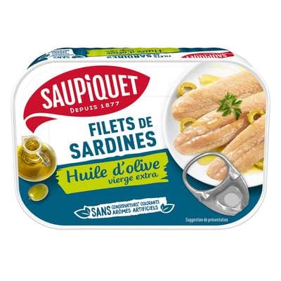 Saupiquet Filets de Sardines Huile d'Olive Vierge Extra, 100g