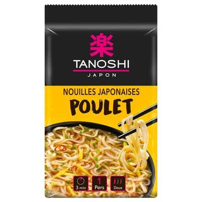 Tanoshi - Japon Nouilles Japonaises Saveur Poulet en sachet, 85g
