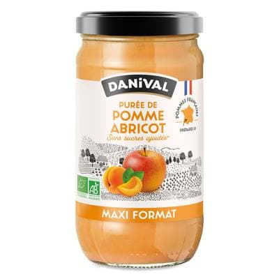Danival DaniPom Pomme abricot bio, Maxi Format, sans sucres ajoutés, 1,05Kg