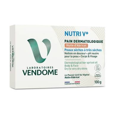 Laboratoires Vendôme Savon Pain dermatologique huile d'abricot peaux sèches à très sèches, 100g