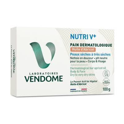 Laboratoires Vendôme Savon Pain dermatologique huile d'abricot peaux sèches à très sèches, 100g
