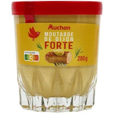 Auchan Moutarde de Dijon Forte en verre whisky, 280g