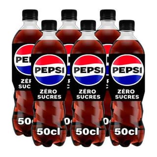 Pepsi Soda cola zéro sucres, Lot de 6x50cl