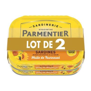 Parmentier Sardines à l'huile de tournesol, 2x135g