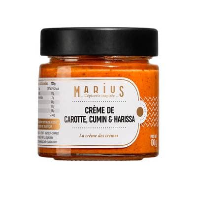 Marius, L'Épicerie Inspirée Crème de Carottes Harissa et Cumin en bocal, 100g