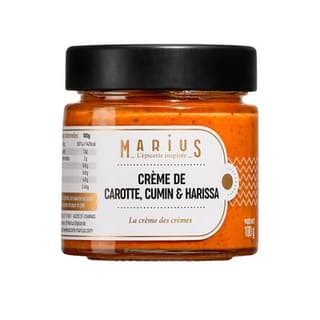 Marius, L'Épicerie Inspirée Crème de Carottes Harissa et Cumin en bocal, 100g