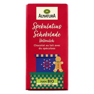 Alnatura Chocolat au Lait et Speculoos Bio en tablette, 100g