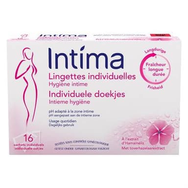 Intima Lingettes Intime en sachet individuel, 16 lingettes