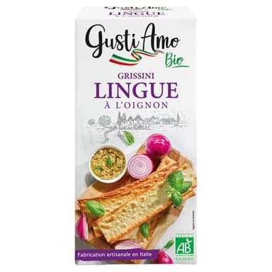 Gusti Amo Gressin Lingue Oignon Bio, 110g