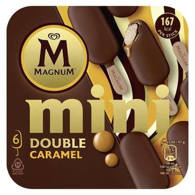 Magnum Mini Minis Bâtonnets Deluxe Caramel, 6 bâtonnets - 249g